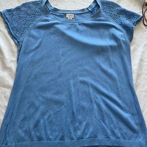 Jaclyn smith Blue Lace Sleeve Women's Top size xxl